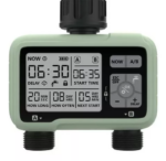 Programador Riego Timer 2 Zonas Canilla A Pilas Potencia Color Verde