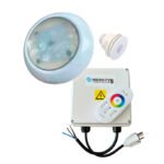 Kit 1 luz vulcano superled 14,4W RGB hormigon/fibra + gabinete Hidro Fym