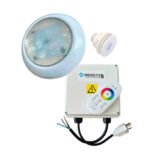 Kit 1 luz vulcano superled 14,4W RGB hormigon/fibra + gabinete Hidro Fym